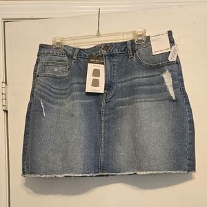 Denim Distressed Skirt